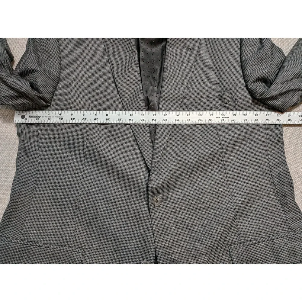 Turnbury Men's Blazer 46L Gray Houndstooth Wool Stretch Sport Coat Suit Jacket